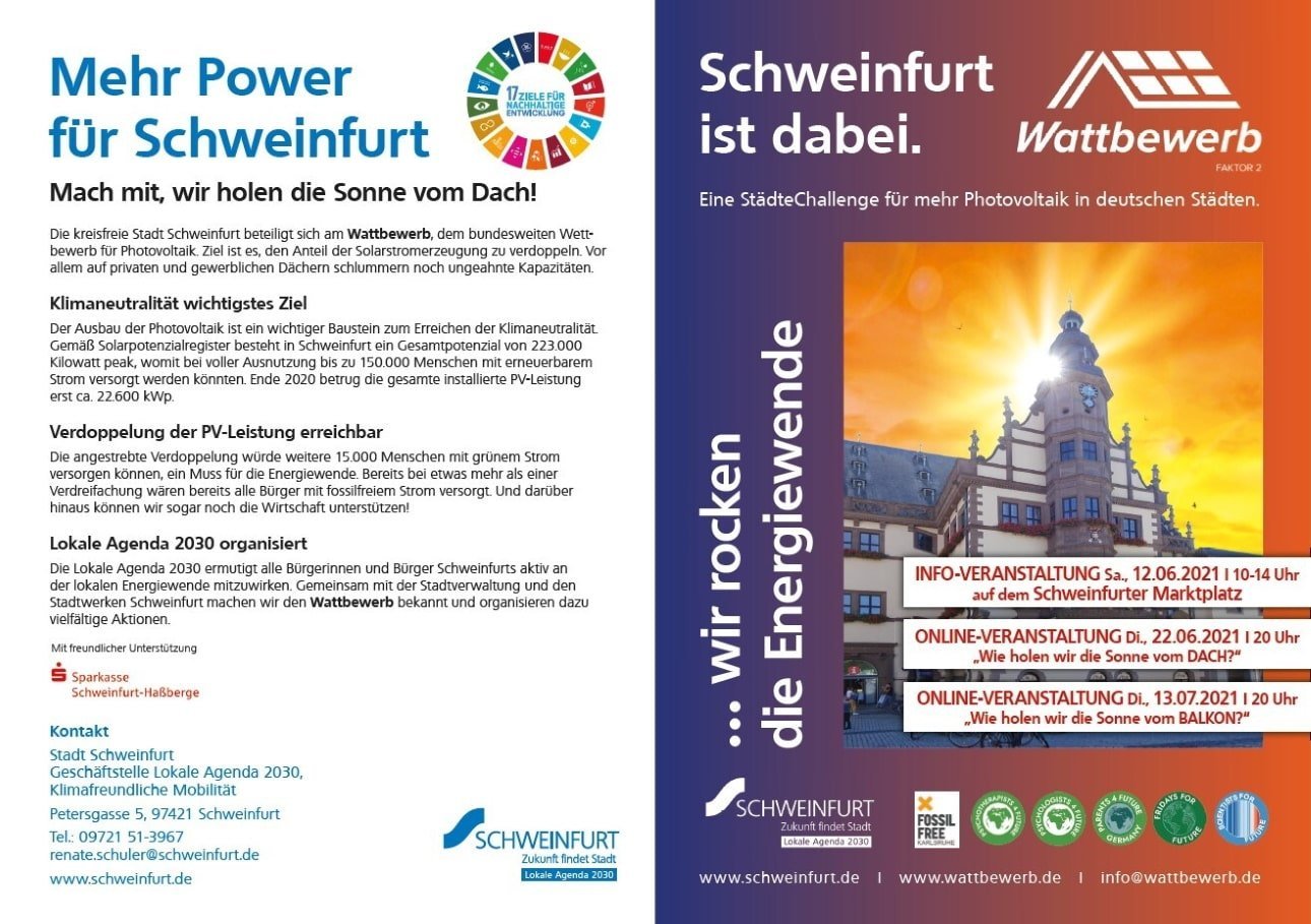Schweinfurt gewinnt Award für Wattbewerb-Öffentlichkeitsarbeit